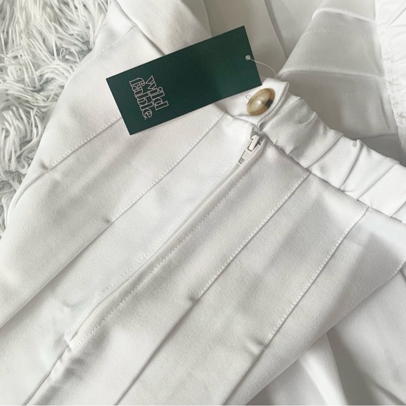 Nwt WILD FABLE Woven White A line Tennis Pleated Mini Skirt High Rise - Picture 9 of 10